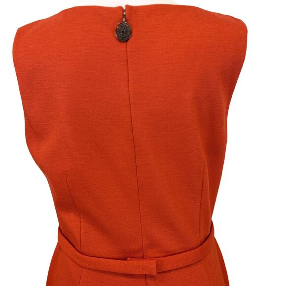 Women's Elie Tahari for Nordstrom Wool Blend Sleeveless Sheath Dress in Rust - Picture 6 of 7